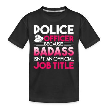 Police Officer Police Officer Job Title - Kids' Premium Organic T-Shirt - black - Front