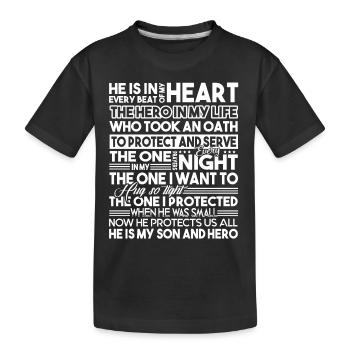 Police Officer Police Officer Son Hero - Kids' Premium Organic T-Shirt - black - Front