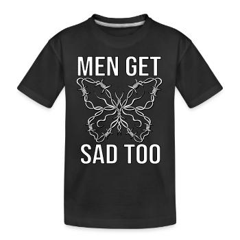 Men get sad too - Kinder Premium Bio T-Shirt - Schwarz - Vorne