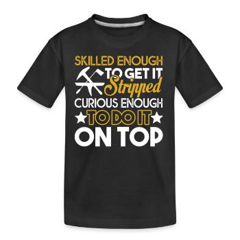 Roofer Roofer Curious To Do It - Kids' Premium Organic T-Shirt - black - Front