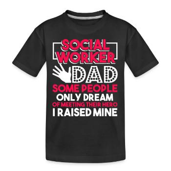 Social Worker Social Worker Dad - Kids' Premium Organic T-Shirt - black - Front