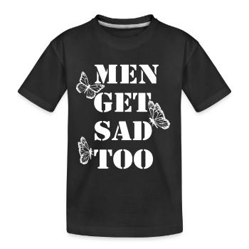 Vintage Men get sad too - Kids' Premium Organic T-Shirt - black - Front