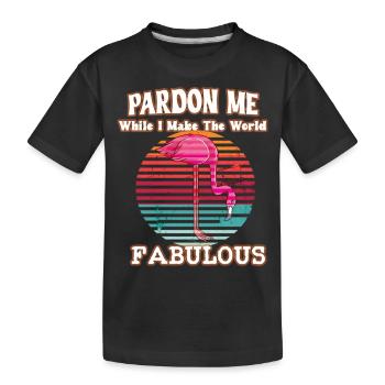 Fabulous Pink Flamingo - Kids' Premium Organic T-Shirt - black - Front