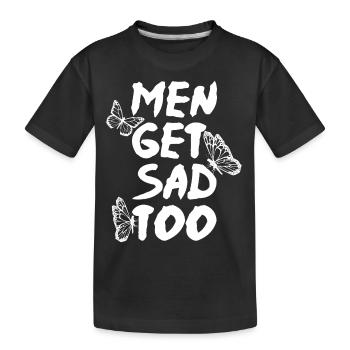 Vintage Men get sad too - Kids' Premium Organic T-Shirt - black - Front
