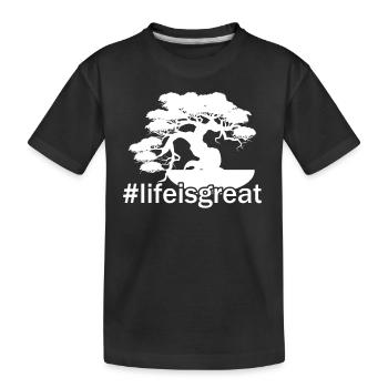 Bonsai Bonsai Life Is Great - Kids' Premium Organic T-Shirt - black - Front