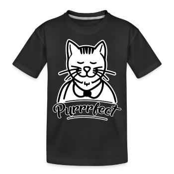 Purrrfect Yoga Relaxant Chat ronronnement - T-shirt bio Premium Enfant - noir - Devant