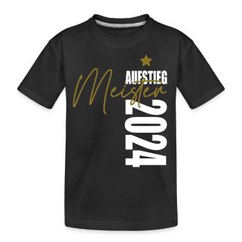 Meister 2024 Aufstiegstrikot Aufstieg 24 - Kinder Premium Bio T-Shirt - Schwarz - Vorne