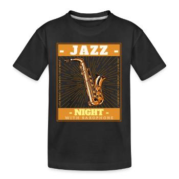 JAZZ NIGHT SAXOPHON - Kinder Premium Bio T-Shirt - Schwarz - Vorne