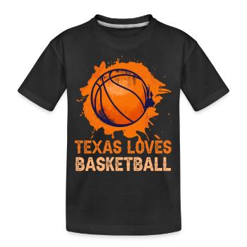 Texas basketball design for proud Texas fans - Kids' Premium Organic T-Shirt - black - Front