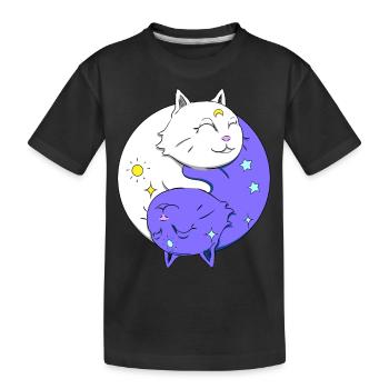 YING YANG CHAT - T-shirt bio Premium Enfant - noir - Devant