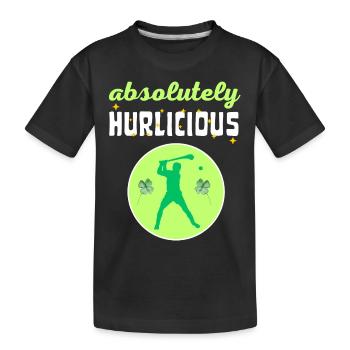 Absolut hurlicious Hurling Spieler - Kinder Premium Bio T-Shirt - Schwarz - Vorne