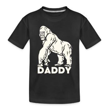 Papa Gorille Père protecteur - T-shirt bio Premium Enfant - noir - Devant