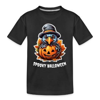 Halloween Truthahn Design 1.1 - Kinder Premium Bio T-Shirt - Schwarz - Vorne