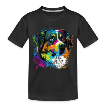 Berger australien Pop Art & Dog Lover & Splash - T-shirt bio Premium Enfant - noir - Devant