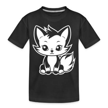 Renard Animal Bébé - T-shirt bio Premium Enfant - noir - Devant