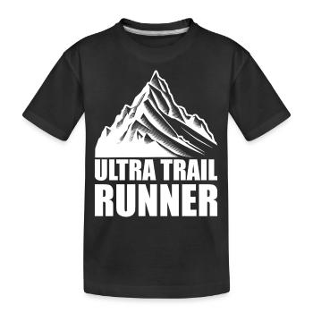 Trail Run Ultra Running Trekking en montagne Course à pied - T-shirt bio Premium Enfant - noir - Devant