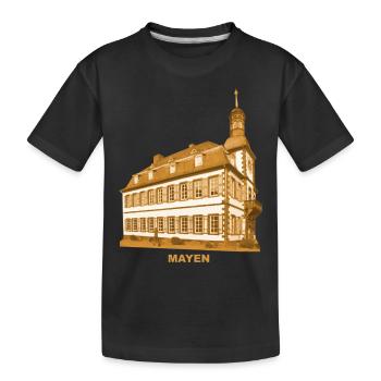 Mayen Rathaus Koblenz Eifel Rheinland-Pfalz - Kinder Premium Bio T-Shirt - Schwarz - Vorne