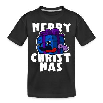 Merry Christmas - Christmas Gift Cartoon - Kinder Premium Bio T-Shirt - Schwarz - Vorne
