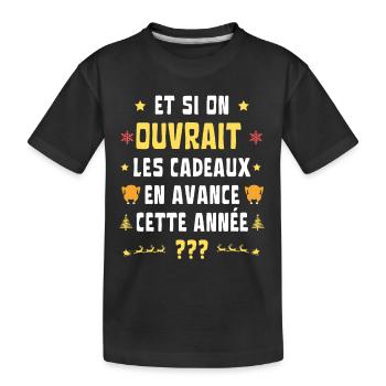 Inflation Ouvrir les Cadeaux en Avance - T-shirt bio Premium Enfant - noir - Devant