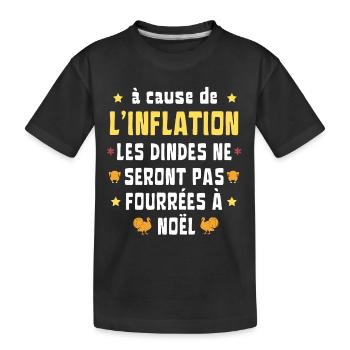 inflation dinde noël Humour - T-shirt bio Premium Enfant - noir - Devant