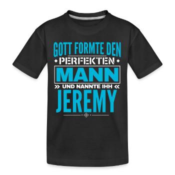 Jeremy Name Design - Kinder Premium Bio T-Shirt - Schwarz - Vorne