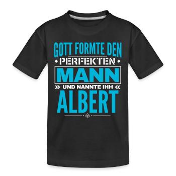 Albert Name Design - Kinder Premium Bio T-Shirt - Schwarz - Vorne