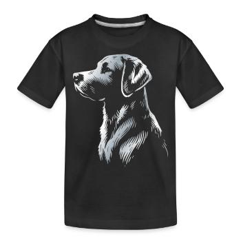 Tête de dessin Labrador argent - T-shirt bio Premium Enfant - noir - Devant