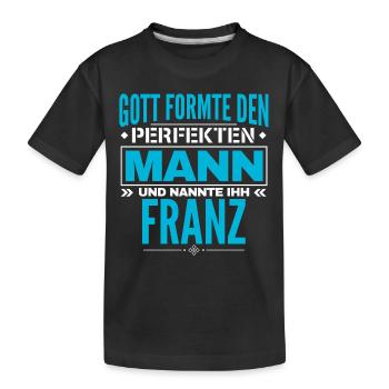 Franz Name Design - Kinder Premium Bio T-Shirt - Schwarz - Vorne