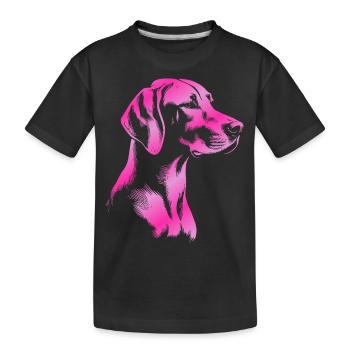 Magyar Vizsla dessin tête rose - T-shirt bio Premium Enfant - noir - Devant
