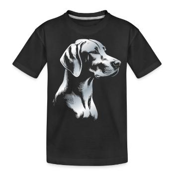 Magyar Vizsla dessin tête argent - T-shirt bio Premium Enfant - noir - Devant