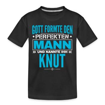 Knut Name Design - Kinder Premium Bio T-Shirt - Schwarz - Vorne