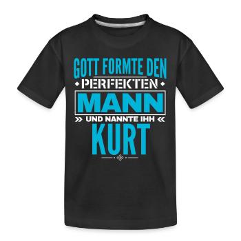 Kurt Name Design - Kinder Premium Bio T-Shirt - Schwarz - Vorne
