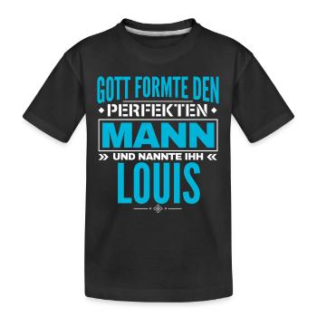 Louis Name Design - Kinder Premium Bio T-Shirt - Schwarz - Vorne