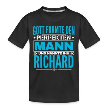 Richard Name Design - Kinder Premium Bio T-Shirt - Schwarz - Vorne