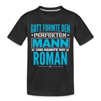 Roman Name Design - Kinder Premium Bio T-Shirt - Schwarz - Vorne