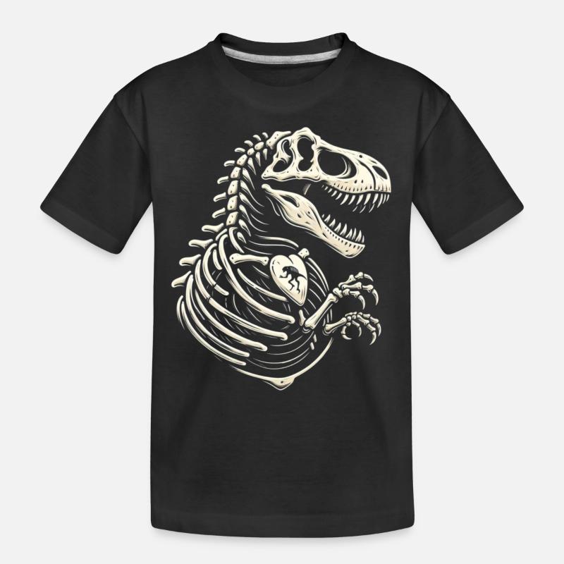 T-Rex-Dinosaurier - Kinder Premium Bio T-Shirt - Schwarz