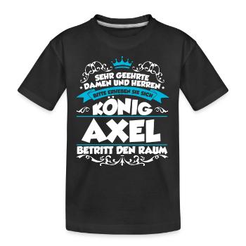 Axel Name Design - Kinder Premium Bio T-Shirt - Schwarz - Vorne