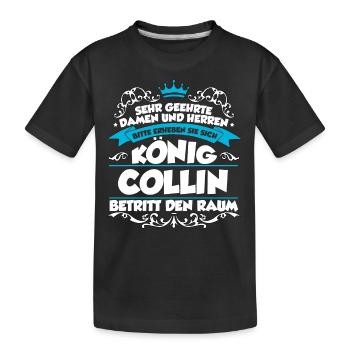 Collin Name Design - Kinder Premium Bio T-Shirt - Schwarz - Vorne