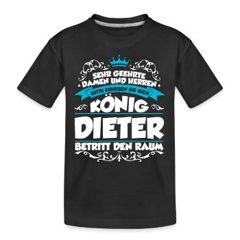 Dieter Name Design - Kinder Premium Bio T-Shirt - Schwarz - Vorne