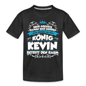 Kevin Name Design - Kinder Premium Bio T-Shirt - Schwarz - Vorne