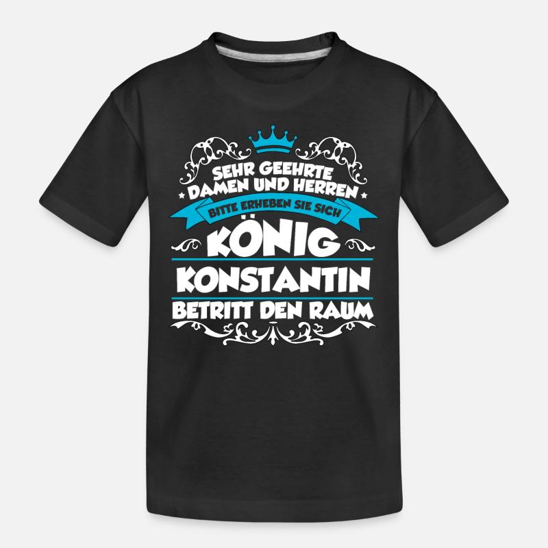 Konstantin Name Design - Kinder Premium Bio T-Shirt - Schwarz