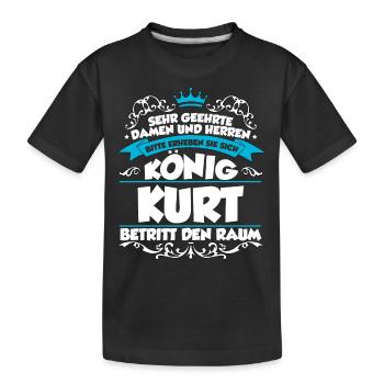 Kurt Name Design - Kinder Premium Bio T-Shirt - Schwarz - Vorne