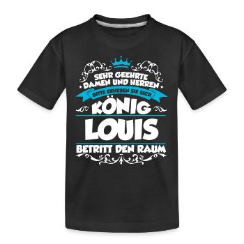 Louis Name Design - Kinder Premium Bio T-Shirt - Schwarz - Vorne