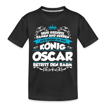 Oscar Name Design - Kinder Premium Bio T-Shirt - Schwarz - Vorne