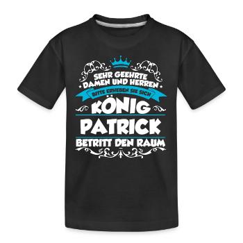 Patrick Name Design - Kinder Premium Bio T-Shirt - Schwarz - Vorne