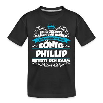 Phillip Name Design - Kinder Premium Bio T-Shirt - Schwarz - Vorne