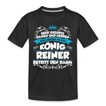 Reiner Name Design - Kinder Premium Bio T-Shirt - Schwarz - Vorne