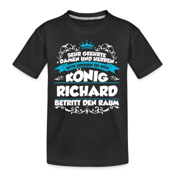 Richard Name Design - Kinder Premium Bio T-Shirt - Schwarz - Vorne