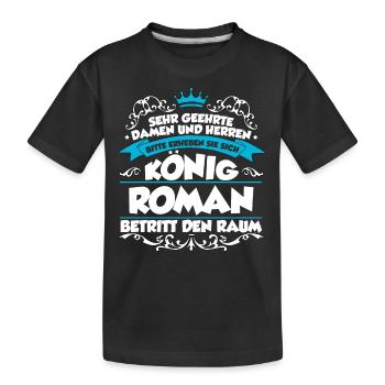 Roman Name Design - Kinder Premium Bio T-Shirt - Schwarz - Vorne