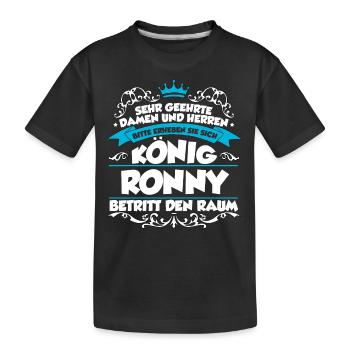 Ronny Name Design - Kinder Premium Bio T-Shirt - Schwarz - Vorne